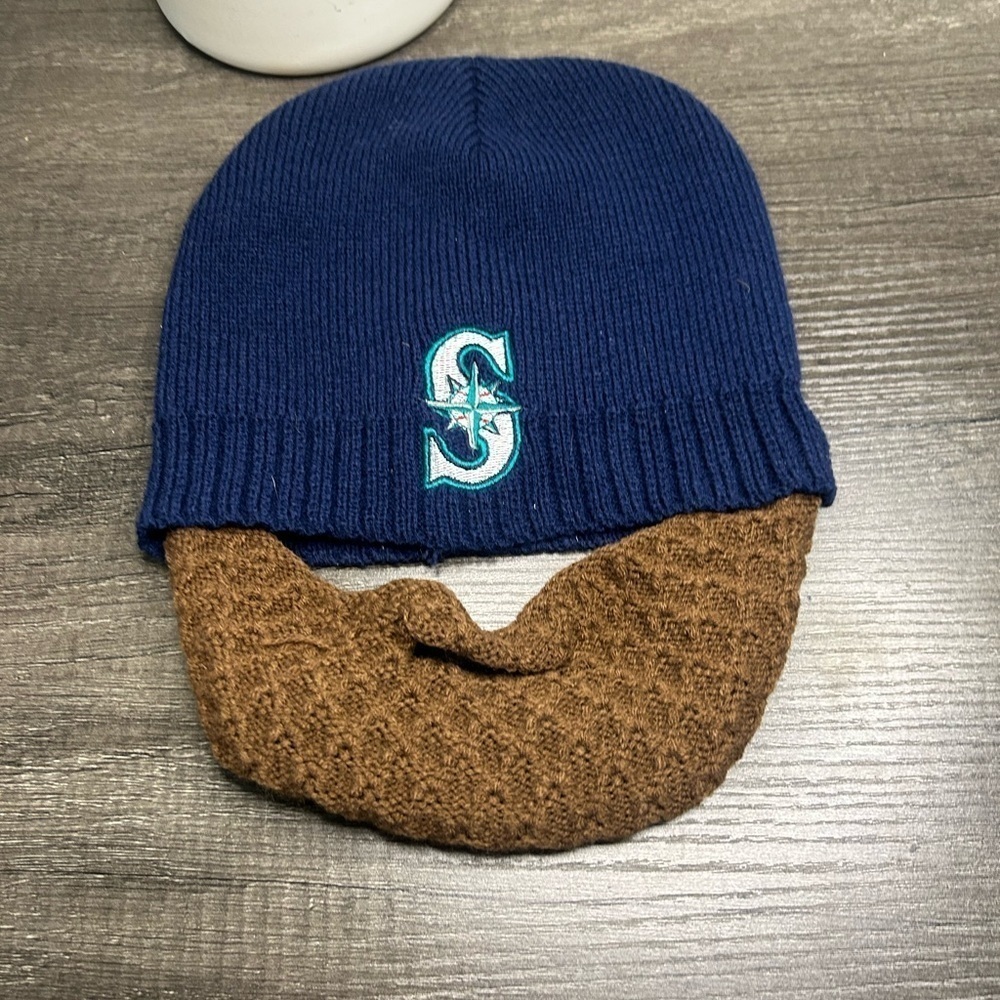 SEATTLE MARINERS SGA BROWN BEARD KNIT HAT BEANIE 2013